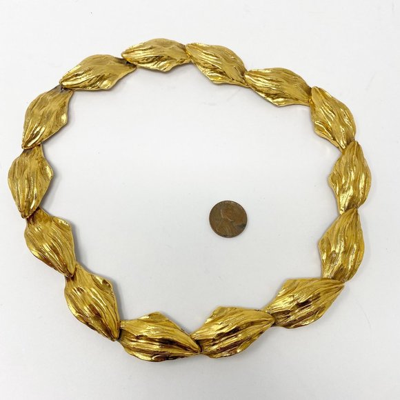 535 Vintage designer Yves Saint Laurent Rive Gauche gold tone necklace bracelet - Picture 3 of 10